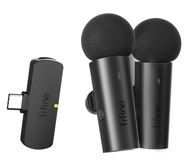Fifine M8 mikrofon krawatowy bezprzewodowy 2.4 GHZ - 1265137 - zdjęcie